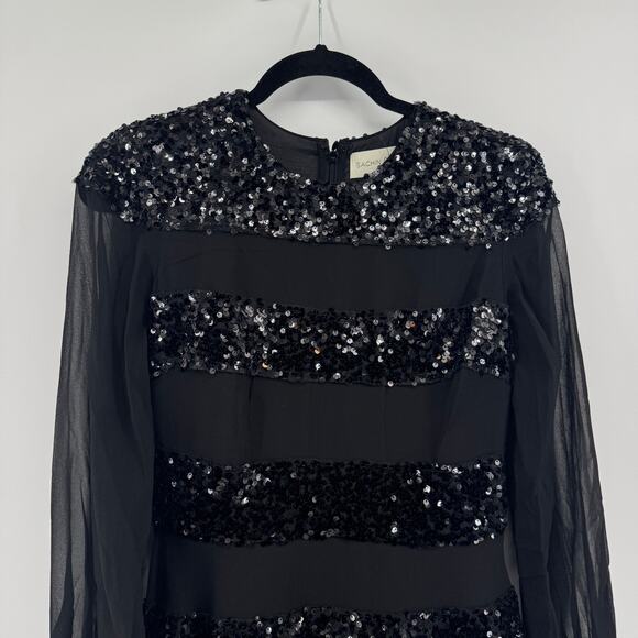 Sachin + Babi Brenda Sequin Striped Gown Size 0 NWT $1095 Long Sleeve Formal - Picture 5 of 10